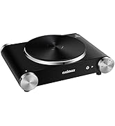 CUSIMAX Electric Hot Plate for Cooking Portable Single Burner 1500W Cast Iron hot plates Heat-up ...