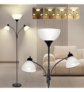 RISLG Floor Lamps for Living Room,Standing Lamp with Stepless Dimming, 3 Lights Adjustable Readin...