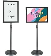 VEVOR Pedestal Sign Holder, 11 x 17 Inch Vertical and Horizontal Adjustable Poster Stand, Heavy-D...