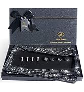 Shering Bling 2 Pack License Plate Frame with Premium Gift Box 1200pcs Rhinestones for Women (Bla...
