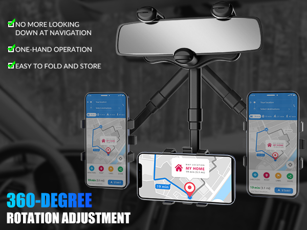 Rotatable and Retractable Car Phone Holder