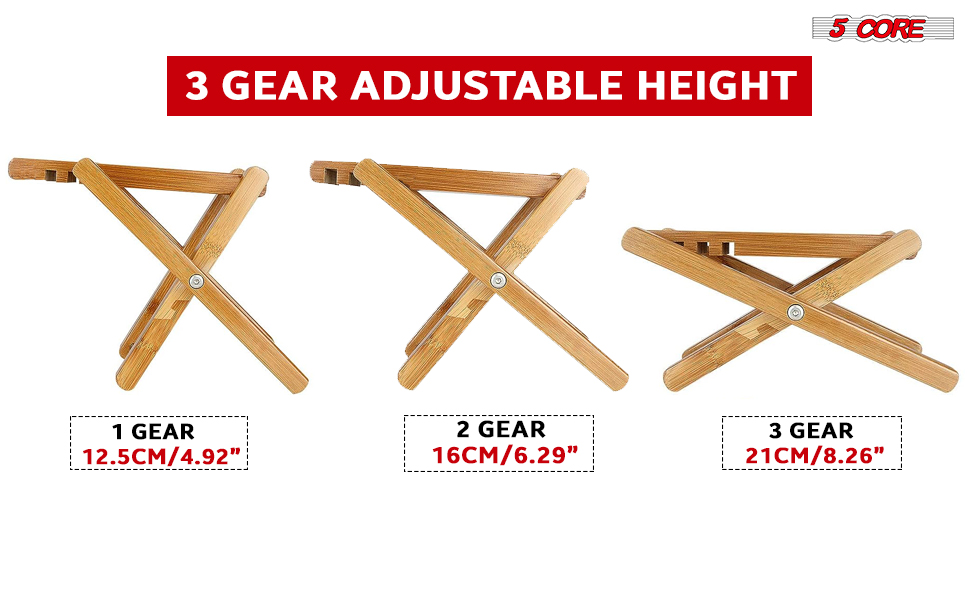 Guitar Foot Rest Wooden Bamboo Foldable Non-Slip Wood Footstool Foot Stand Leg Support
