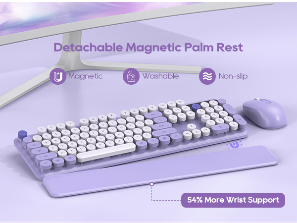 Wireless Keyboard with Detachable Wrist Rest