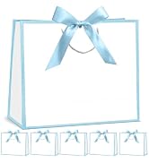 CINSOEN 12 Pcs Paper Gift Bags with Handles, Thank You Gift Bag with Ribbon Bow for Graduation We...