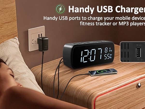 alarm clock radio usb out port charge clock radio alarm clock radio am fm radio
