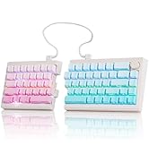 ZORNHER ST68 Wireless Ergonomic Split Mechanical Keyboard,65% Pink &amp; Blue Custom Creamy TKL Keybo...