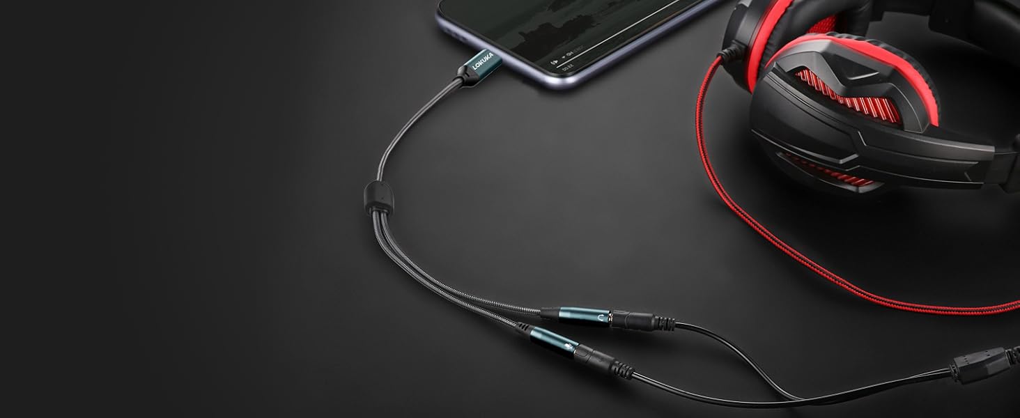 USB C headphone microphone splitter