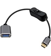 YINGAYOU USB C Extension Cable with Switch 5Gbps Type C Male to Female OTG Cable 15W 5V 3A for Hi...