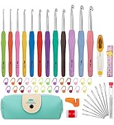 MECHEER Crochet Hooks 12 Sizes Crochet Hook Set, 51 Pack Yarn Crochet Kit for Beginners, Knitting...