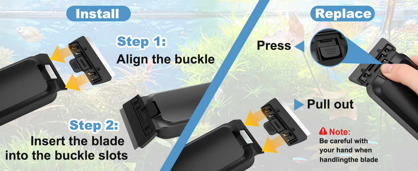 Dual-Blades Algae Fish Tank Glass Cleaner Brush