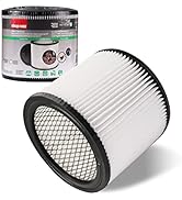 Shop-Vac 90304/90344 Replacement Cartridge Filter, Fits most Shop-Vac Wet/Dry Vacuums 5 Gallon an...