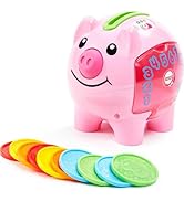 Fisher-Price Baby &amp; Toddler Toy Laugh &amp; Learn Smart Stages Piggy Bank with Educational Songs &amp; Ph...