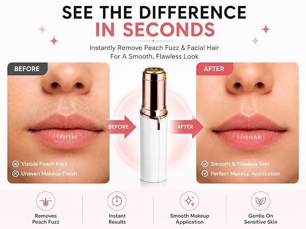 Facial Hair Remover for Women, Painless Electric Face Shaver 
