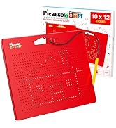 PicassoTiles Toys Magnetic Drawing Board 12x10 inch Large 748 Bead Magnet Tablet Pad Erasable Reu...