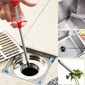 Tub drain remover and wire grabber tool gripper reacher grabber tool for household clogs