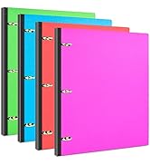INFUN Telescoping 3 Ring Binder - 4PCS, Portable Plastic Binder with Telescoping Spine ,0.75 inch...