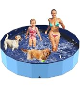 PETOCAT Foldable Dog Pool, 77" Pools for Kids, Dog Pools for Large Dogs Bath Tub Non-Slip Swimmin...