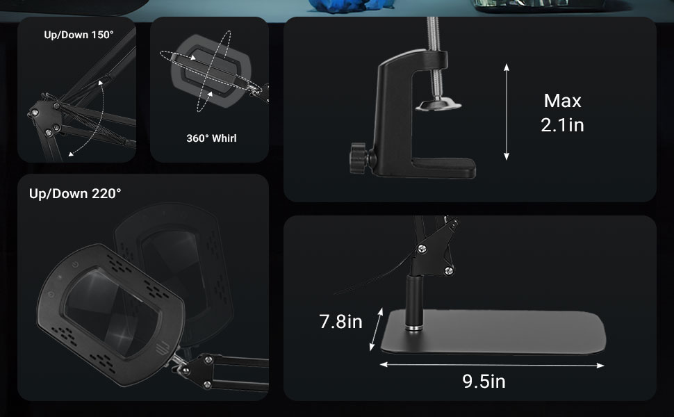 Magnifying Glass with Light and Stand
