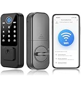 RUIKANG POWER Smart Door Lock with Built-in WiFi - Keyless Entry Door Lock for Front Door, Finger...