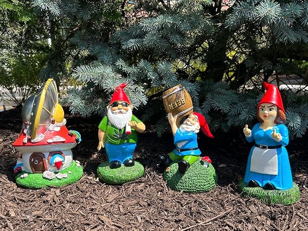 Gnometastic stanrd size garden gnome statues, funny garden gnomes for yard decoration 