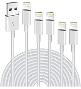 Lightning Cable 5pack[6/6/6/6/6FT] Apple MFi Certified Long iPhone Charger Fast Charging High Spe...