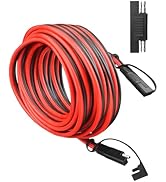 SAE Extension Cable 10AWG 30FT Quick Disconnect Tinned Copper Wire with SAE Polarity Reverse Adap...
