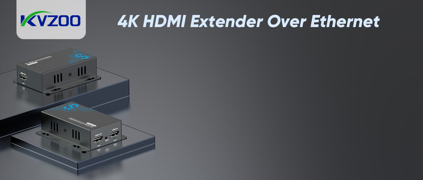 4K HDMI Extender HDMI Over Ethernet CAT5e CAT6 CAT6a CAT7 KVZOO HDMI Transmitter Receiver