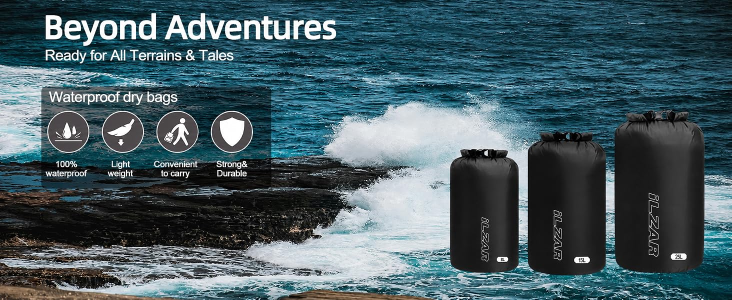 ILZAR 3 PCS Dry Bags Waterproof