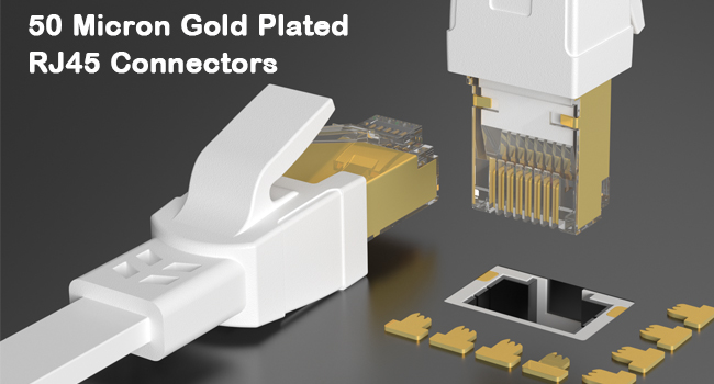 50 Micron Gold Plated RJ45 Connectors