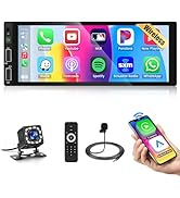 [Upgrade] Wireless Apple Carplay 6.9 inch Single Din Car Radio Stereo,Hikity 1280 * 480 IPS Touch...