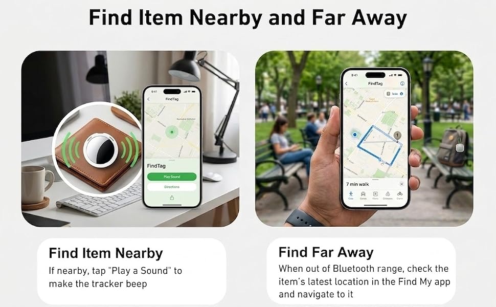 find nearby and far away