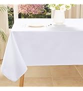 smiry Rectangle Table Cloth, Waterproof Anti Scratch Polyester Tablecloth, Decorative Washable Fa...