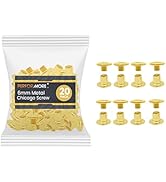Performore 20 Pack of Chicago Screw Post Binding Screws, 6mm Brass Plated Metal Screw Posts for S...
