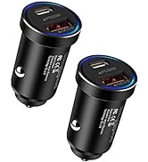 iPhone 13 Car Charger, [2Pack/38W] 2 Port Fast Charger Block with USB C&amp; QC 3.0 Power Adapter, Po...