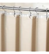 BTTN Beige 3 in 1 Linen Textured Shower Curtain with Liner, 72x72, Cream | 230GSM Heavy Duty Poly...