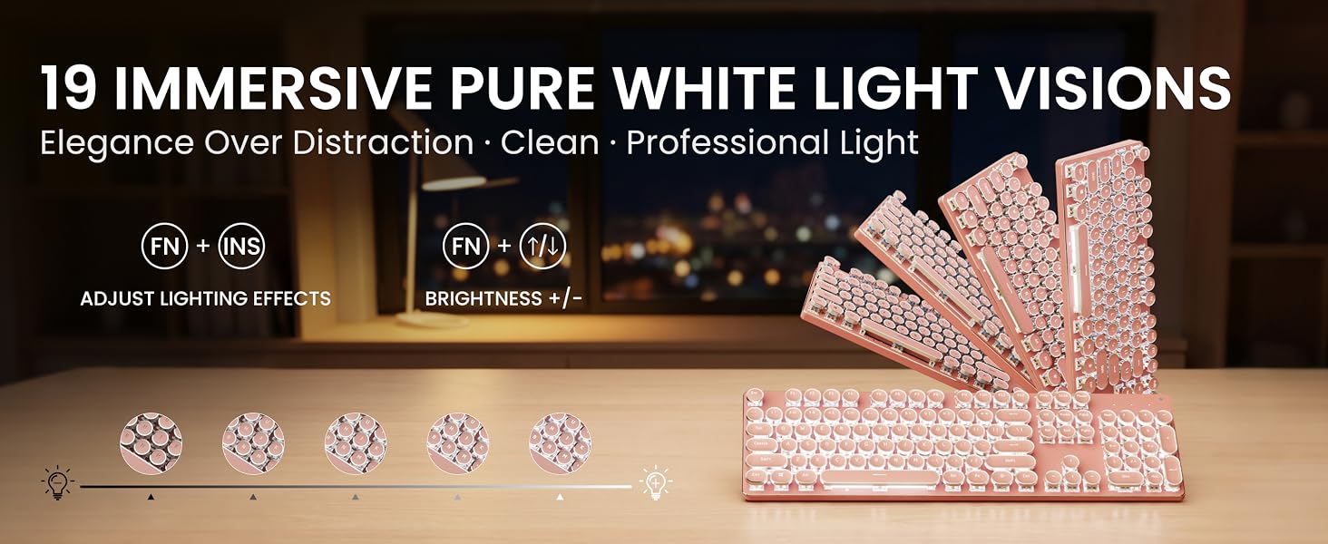 typewriter keyboard and mouse wireless