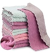20 Packs Kitchen Cloth Dish Towels, Nonstick Oil Fast Drying Washcloths, Premium Dish Cloths for ...