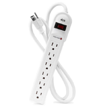 KMC Surge Protector Power Strip White - 1606-1404WB