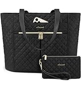 LOVEVOOK Laptop Bag for Women 15.6 inch,Diamond Quilted Work Tote Bags Womens Laptop Tote Compute...