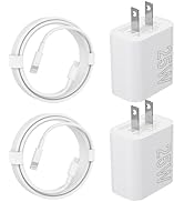 iPhone USB C Charger, 2 Pack 25W USB C Wall Fast Charger Adapter with 2 Pack 6FT Type C to Lightn...