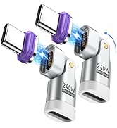 PD 240W 16PIN 180 Degree USB C Magnetic Adapter(2Pack)/USB C 90 Degree Adapter/Right Angle C Adap...