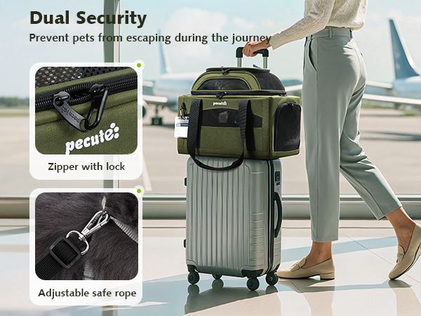 Pecute Expandable Pet Carrier Airline Approved Dog Cat Carrier