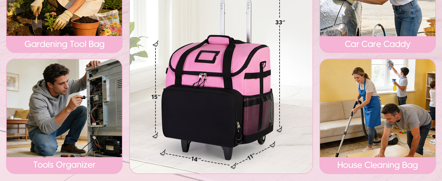Rolling Cleaning Caddy Bag