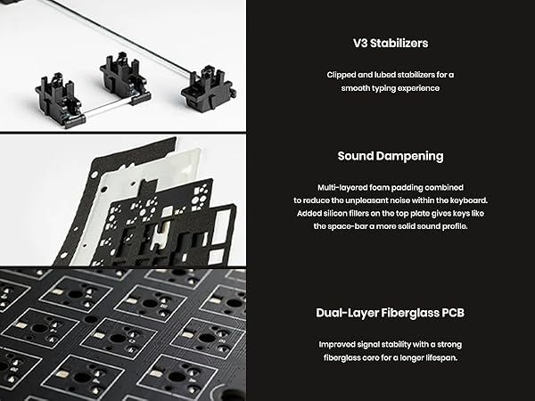 Tecware Phantom Plus 87 gaming keyboard V3 stabilizers sound dampening wired keyboard