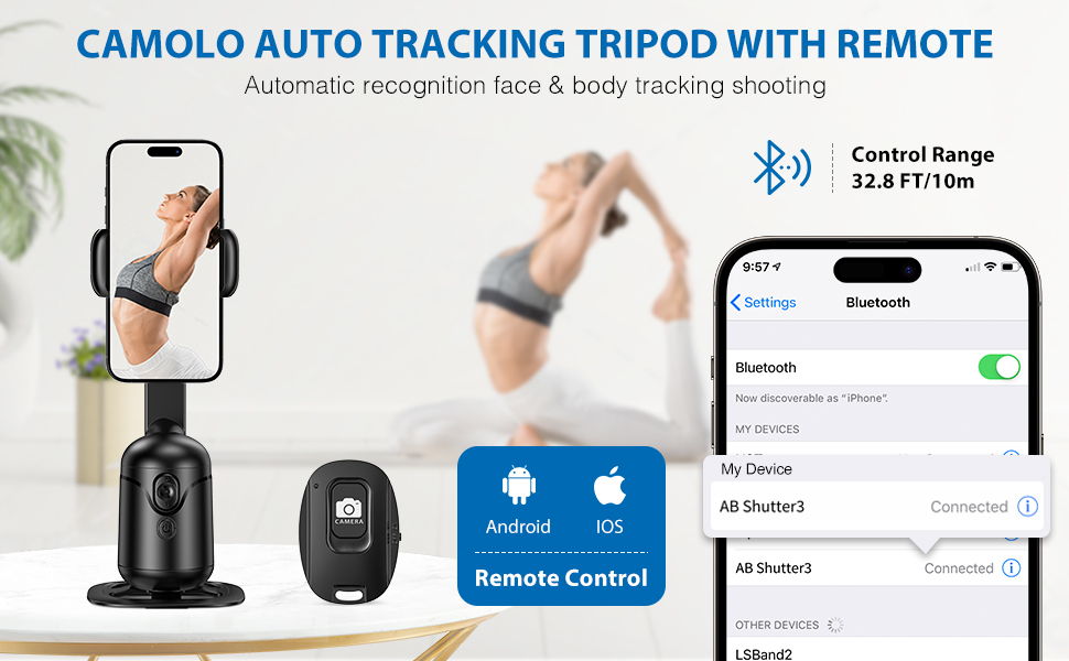 Auto Face Tracking Tripod, AI Phone Gimbal Stabilizer