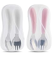 Kirecoo 2 Set Toddler Utensils, Toddler Forks and Spoons, Stainless Steel kids Silverware Set, De...
