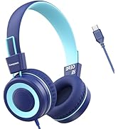 Cowyawn USB Type C Kids Headphones for School, Wired Toddler Headphones, 94dB Volume Limited, HD ...