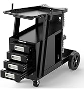 YESWELDER Welding Cart with 4 Drawers for MIG Welder TIG Welder and Plasma Cutter, Heavy Duty Lar...