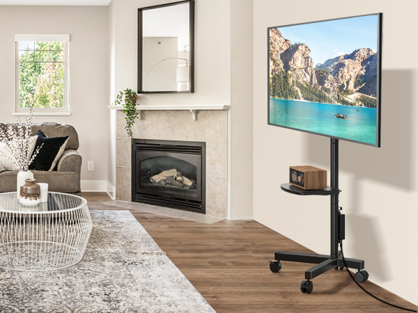 Mobile TV Cart with Power Outlet