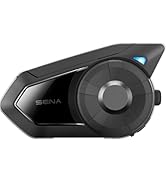 Sena 30K Motorcycle Bluetooth Headset Mesh Communication System, Black, Single Pack with HD Speakers